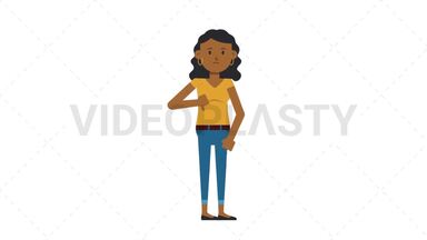 Black Casual Woman Disapprove Stock Animation