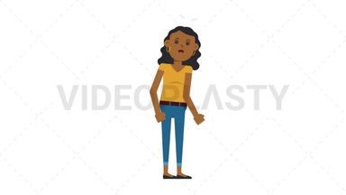 Black Casual Woman Dizzy Stock Animation