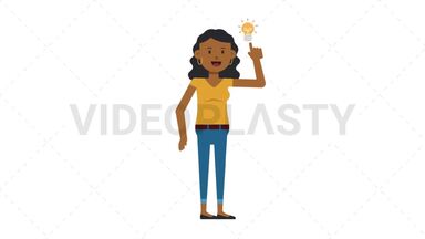 Black Casual Woman Idea Stock Animation