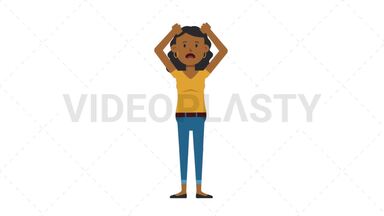 Black Casual Woman Stressed Stock Animation