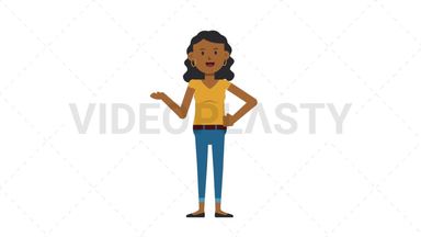 Black Casual Woman Talking Stock Animation