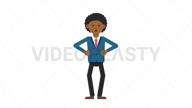 Black Corporate Man Angry Stock Animation