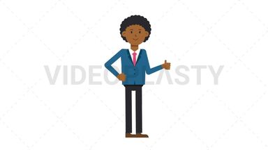 Black Corporate Man Approve Stock Animation