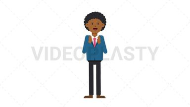 Black Corporate Man Clapping Stock Animation