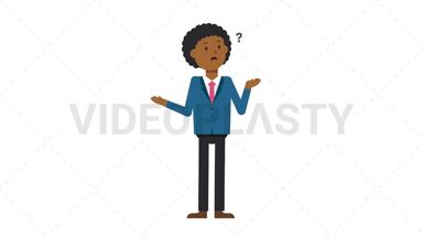 Black Corporate Man Confused Stock Animation