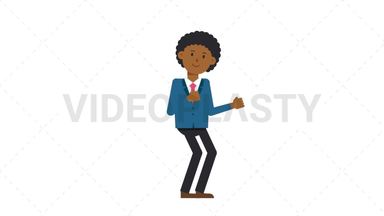 Black Corporate Man Dancing Stock Animation