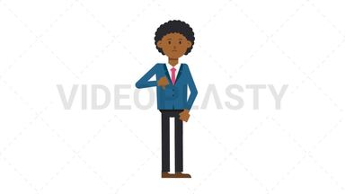 Black Corporate Man Disapprove Stock Animation