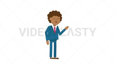 Black Corporate Man Discussing Stock Animation
