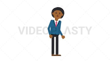 Black Corporate Man Dizzy Stock Animation