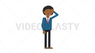 Black Corporate Man Fever Stock Animation