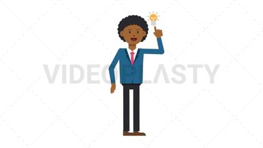 Black Corporate Man Idea Stock Animation