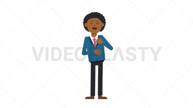 Black Corporate Man Laughing Stock Animation