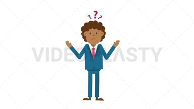Black Corporate Man Looking Confused Stock Animation