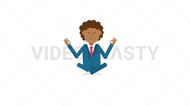 Black Corporate Man Meditating Stock Animation