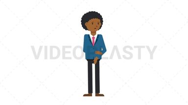 Black Corporate Man Sad Stock Animation