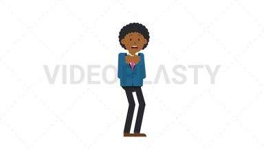 Black Corporate Man Scared Stock Animation