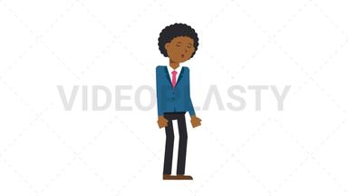 Black Corporate Man Sleepy Stock Animation
