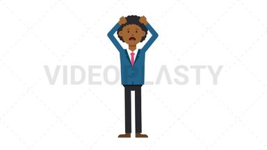 Black Corporate Man Stressed Stock Animation