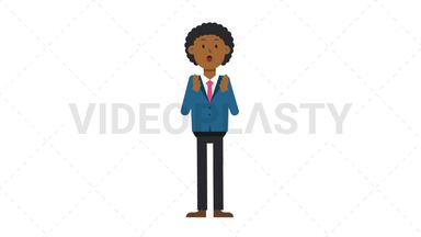Black Corporate Man Surprised Stock Animation