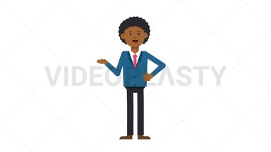 Black Corporate Man Talking Stock Animation