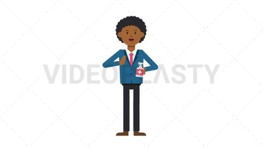 Black Corporate Man Using Disinfectant Spray Stock Animation