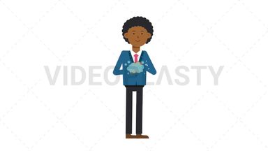 Black Corporate Man Washing Hands Stock Animation