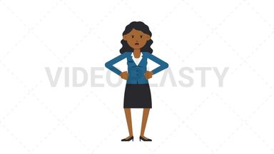 Black Corporate Woman Angry Stock Animation