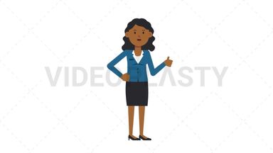 Black Corporate Woman Approve Stock Animation