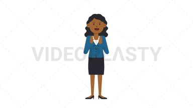 Black Corporate Woman Clapping Stock Animation