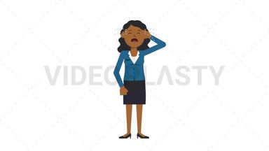 Black Corporate Woman Crying Stock Animation