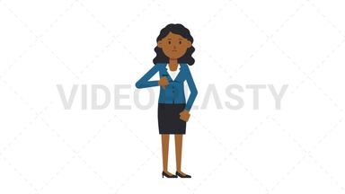 Black Corporate Woman Disapprove Stock Animation