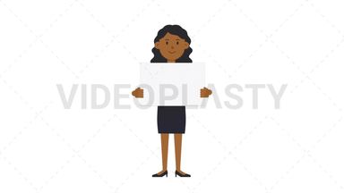 Black Corporate Woman Holding Poster Stock Animation