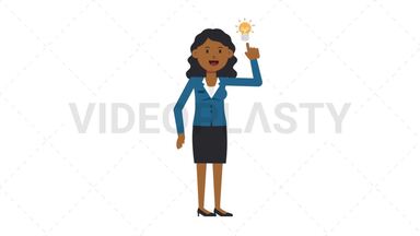 Black Corporate Woman Idea Stock Animation