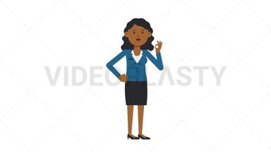 Black Corporate Woman OK Stock Animation
