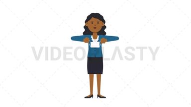 Black Corporate Woman Putting on Face Mask Stock Animation