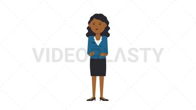 Black Corporate Woman Sad Stock Animation