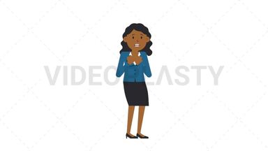 Black Corporate Woman Scared Stock Animation