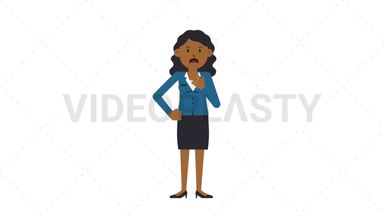 Black Corporate Woman Shortness of Breath Stock Animation