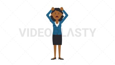 Black Corporate Woman Stressed Stock Animation
