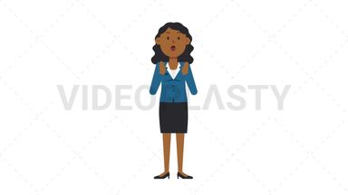 Black Corporate Woman Surprised Stock Animation