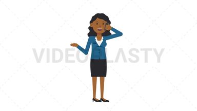 Black Corporate Woman Talking on Phone Happy Stock Animation