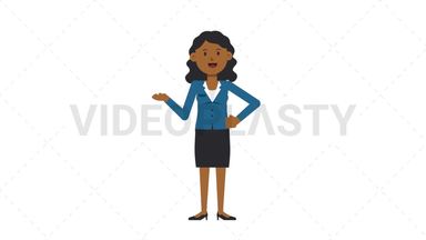 Black Corporate Woman Talking Stock Animation