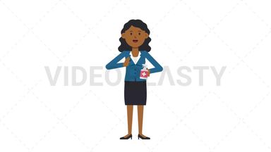 Black Corporate Woman Using Disinfectant Spray Stock Animation