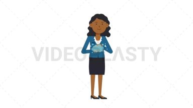 Black Corporate Woman Washing Hands Stock Animation