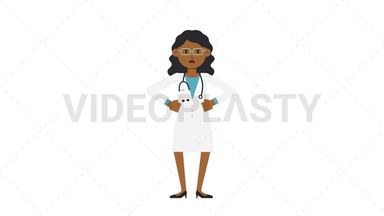 Black Female Doctor Angry Stock Animation