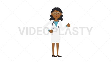 Black Female Doctor Approve Stock Animation