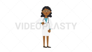 Black Female Doctor Disapprove Stock Animation