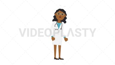 Black Female Doctor Dizzy Stock Animation