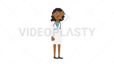 Black Female Doctor Fever Stock Animation