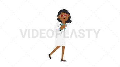 Black Female Doctor In Love Stock Animation